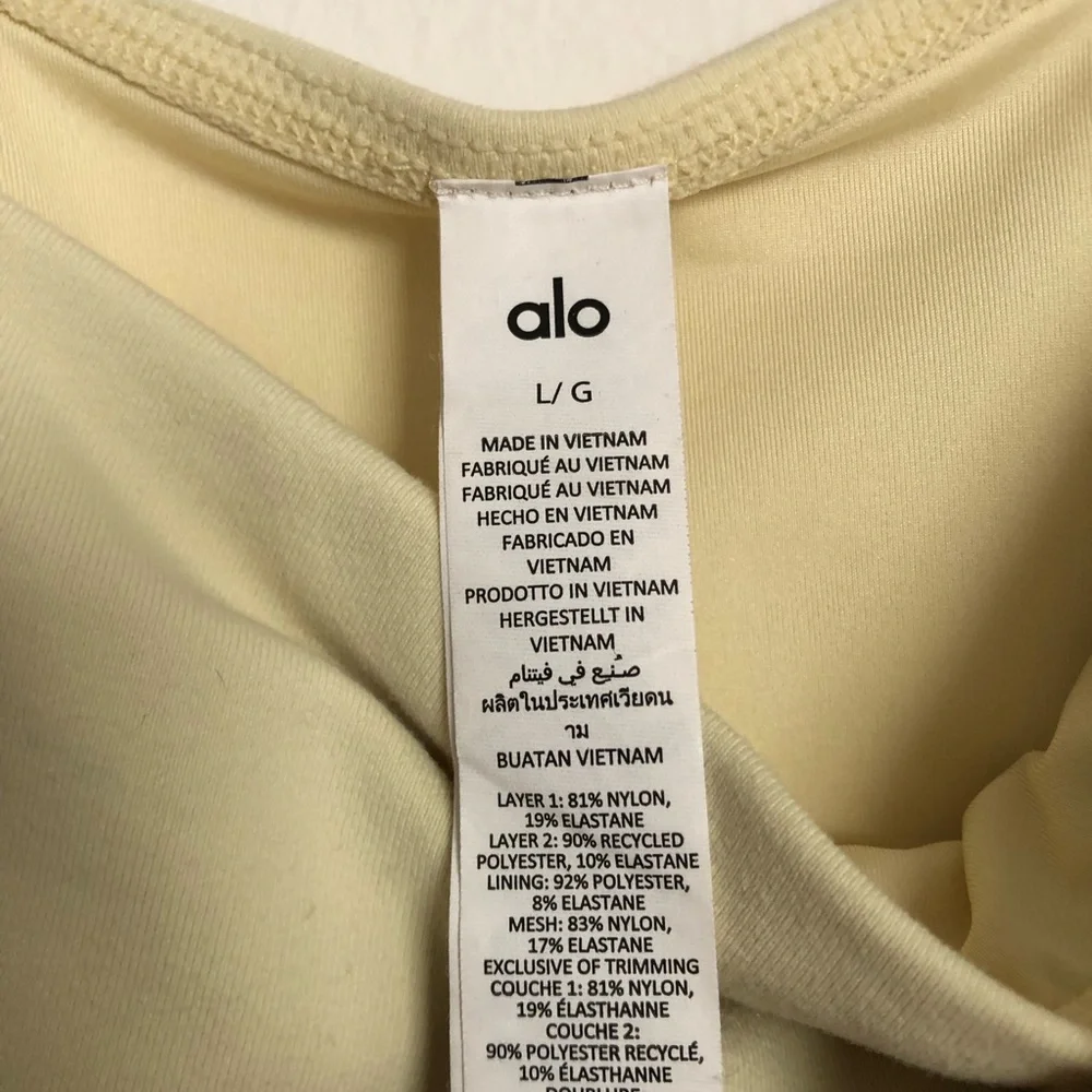 Alo Yoga Airbrush Streamlined Dress Lemon Ice/White   L - Picture 6 of 14